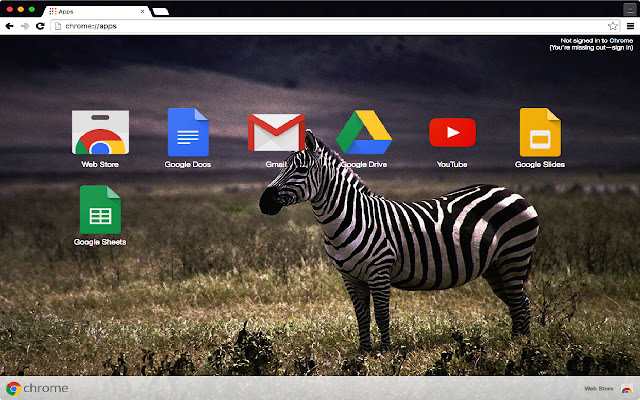 Zebra Theme  from Chrome web store to be run with OffiDocs Chromium online