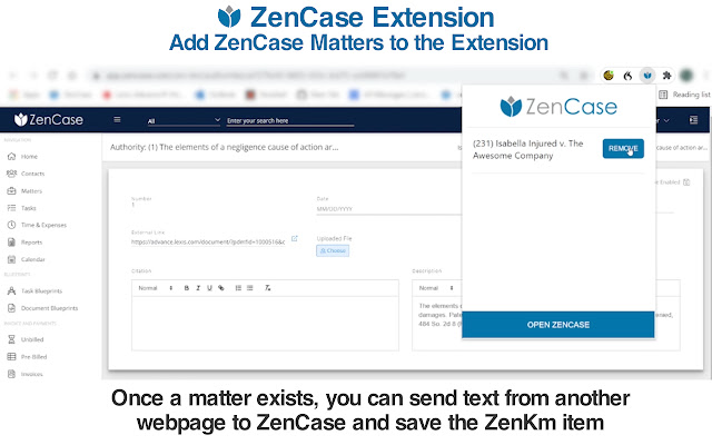 ZenCase (Alpha)  from Chrome web store to be run with OffiDocs Chromium online