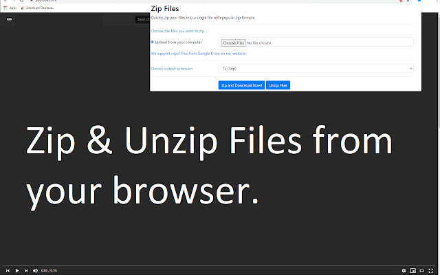 Zip  Unzip Files  from Chrome web store to be run with OffiDocs Chromium online