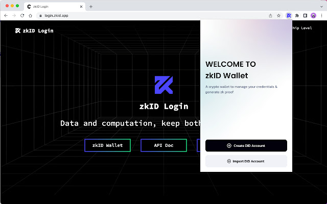 zkID Wallet  from Chrome web store to be run with OffiDocs Chromium online