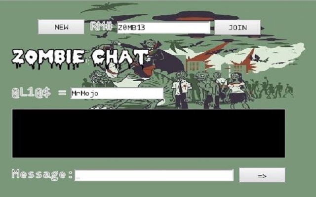 Zombie Chat  from Chrome web store to be run with OffiDocs Chromium online