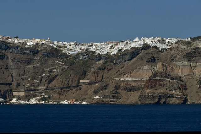 Free download sea beach santorini greece volcano free picture to be edited with GIMP free online image editor