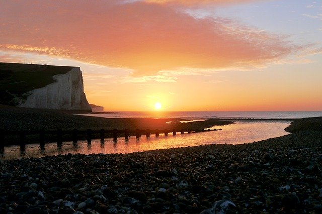 Free download Seaford Sunrise Cuckmere Haven -  free photo or picture to be edited with GIMP online image editor