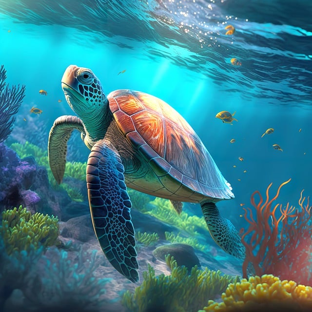 Free download sea turtle wildlife ocean coral free picture to be edited with GIMP free online image editor