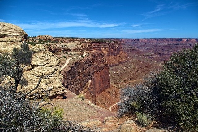 Descarga gratuita Shafer Canyon Road Vista Desert - foto o imagen gratuita para editar con el editor de imágenes en línea GIMP