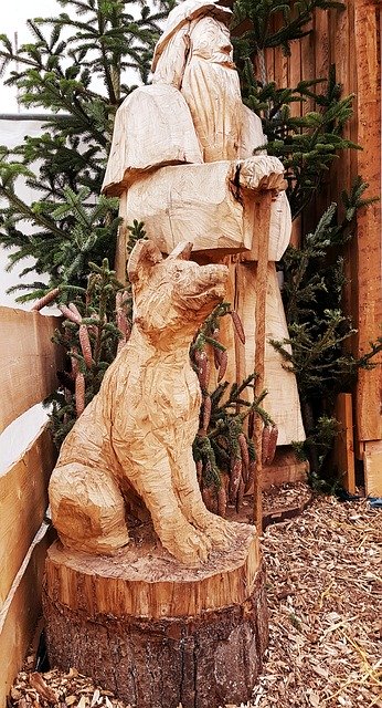 Free download Shepherd Dog Sculpture Chain Saw -  free photo or picture to be edited with GIMP online image editor