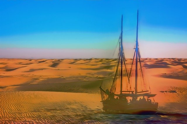 Free download Ship In The Desert Ghost -  free illustration to be edited with GIMP free online image editor