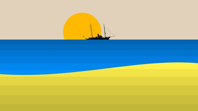 Free download Ship Sea Sun -  free illustration to be edited with GIMP free online image editor