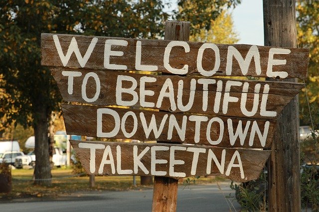 Free download Sign Welcome Talkeetna -  free photo or picture to be edited with GIMP online image editor