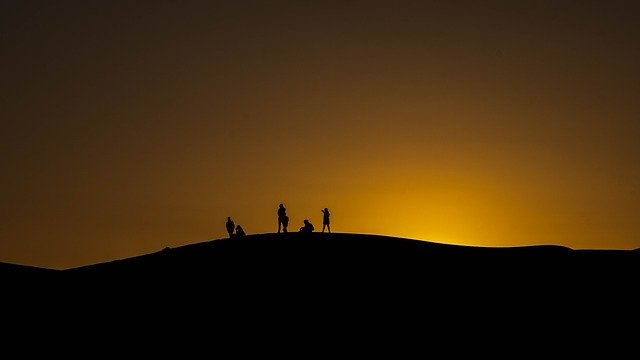 Free download Silhouette Morocco Desert -  free photo or picture to be edited with GIMP online image editor