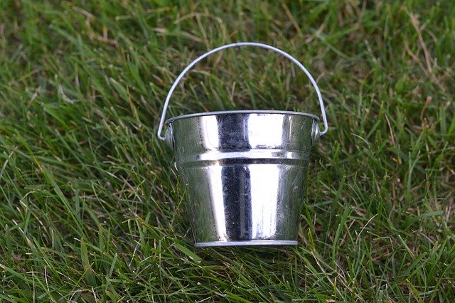 Free download Silver Bucket Grass -  free photo or picture to be edited with GIMP online image editor