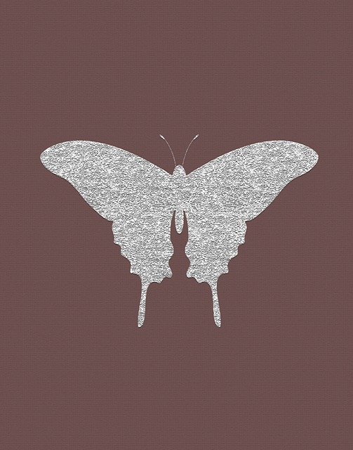 Free download Silver Butterfly Mauve -  free illustration to be edited with GIMP free online image editor
