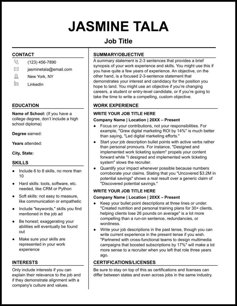 Word Resume Templates by OffiDocs for office