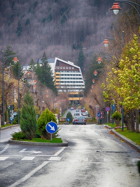 Free download Sinaia Romania Street -  free photo or picture to be edited with GIMP online image editor