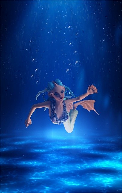 Free download Siren Swimming Submerged Body Of -  free illustration to be edited with GIMP free online image editor