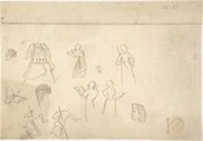 Free download Sketches of Miscellaneous Egyptian Details and Figures (recto and verso) free photo or picture to be edited with GIMP online image editor