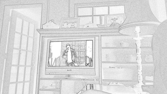 Free download Sketch Tv Room Living -  free illustration to be edited with GIMP free online image editor