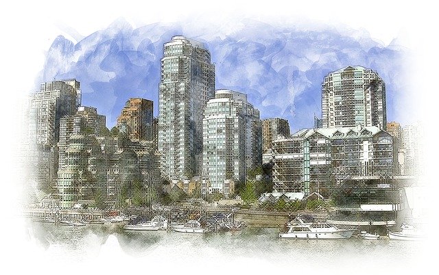 Free download Sketch Vancouver Skyline -  free illustration to be edited with GIMP free online image editor