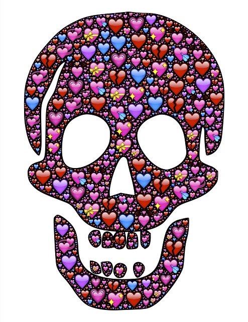 Free download Skull Love Loving -  free illustration to be edited with GIMP free online image editor