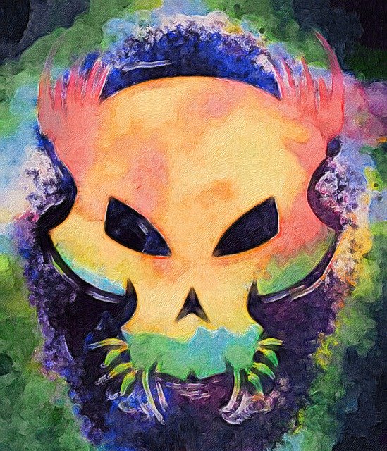 Free download Skull Painting Scary -  free illustration to be edited with GIMP free online image editor
