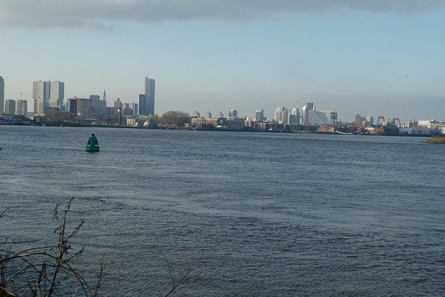 Free download Skyline Rotterdam River New Mesh -  free photo or picture to be edited with GIMP online image editor