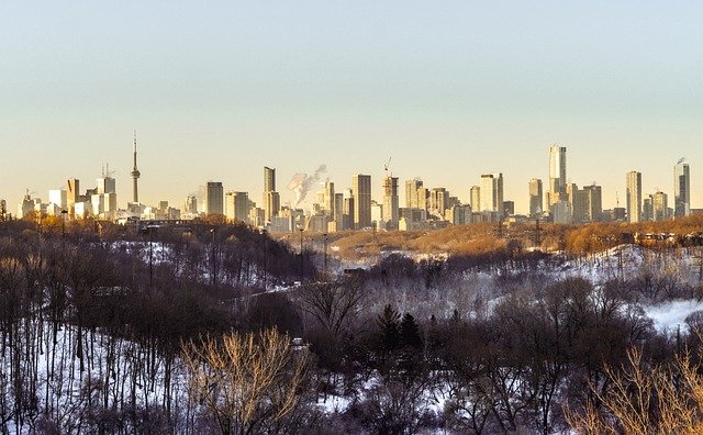 Free download skyline trees winter buildings free picture to be edited with GIMP free online image editor