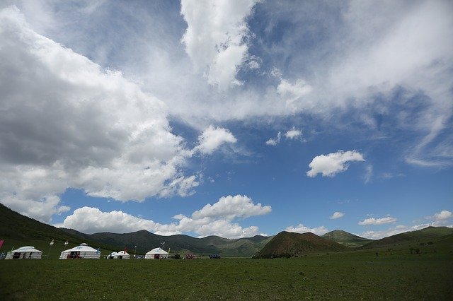 Free download Sky Yurt Mongolian -  free photo or picture to be edited with GIMP online image editor