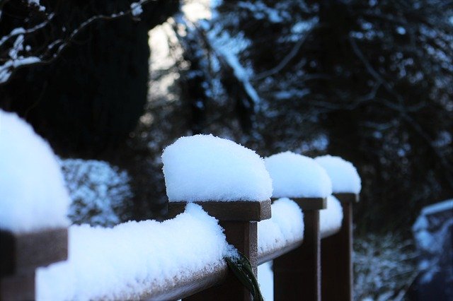 Free download Snow Cover On Railing -  free photo or picture to be edited with GIMP online image editor