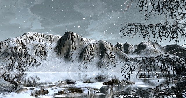 Free download Snow Ice Mountains -  free illustration to be edited with GIMP free online image editor