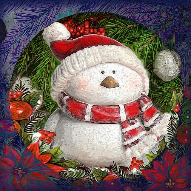 Free download Snowman Illustration Christmas -  free illustration to be edited with GIMP free online image editor