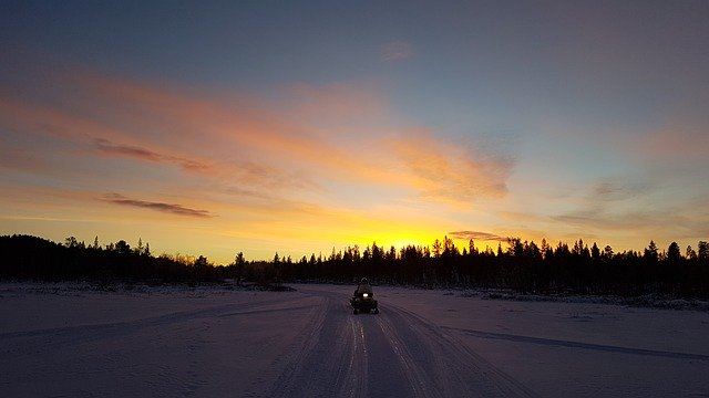 Free download Snowmobile Sunrise Snow -  free photo or picture to be edited with GIMP online image editor