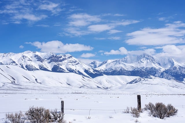 Free download snow mountains fence ranch free picture to be edited with GIMP free online image editor