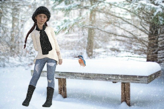 Free download Snow Winter Girl -  free photo or picture to be edited with GIMP online image editor