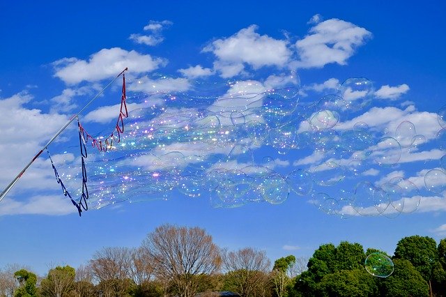 Free download Soap Bubble Blue Sky Fine Weather -  free photo or picture to be edited with GIMP online image editor