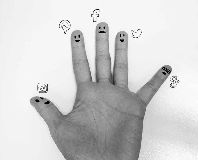 Free download Social Hand Fingers -  free illustration to be edited with GIMP free online image editor