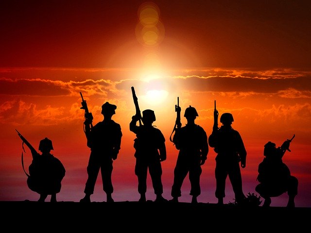 Free download Soldiers Sunset Military -  free illustration to be edited with GIMP free online image editor