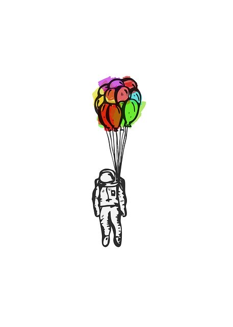 Free download Space Astronaut Balloons -  free illustration to be edited with GIMP free online image editor