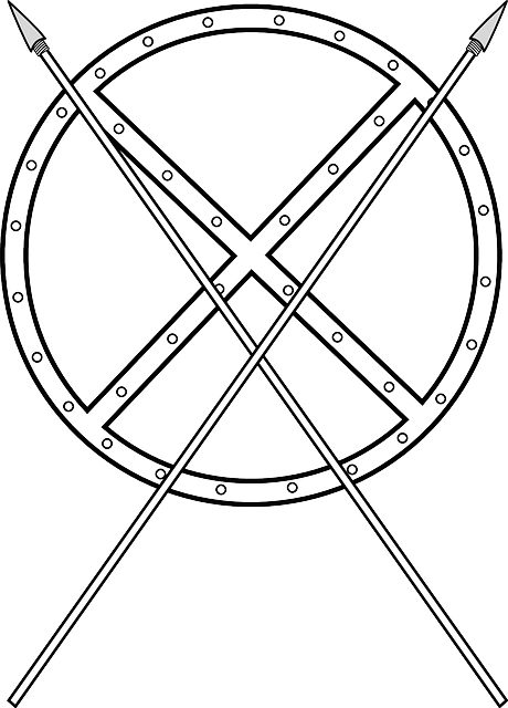 Free download Spears Crossed Shield - Free vector graphic on Pixabay free illustration to be edited with GIMP free online image editor