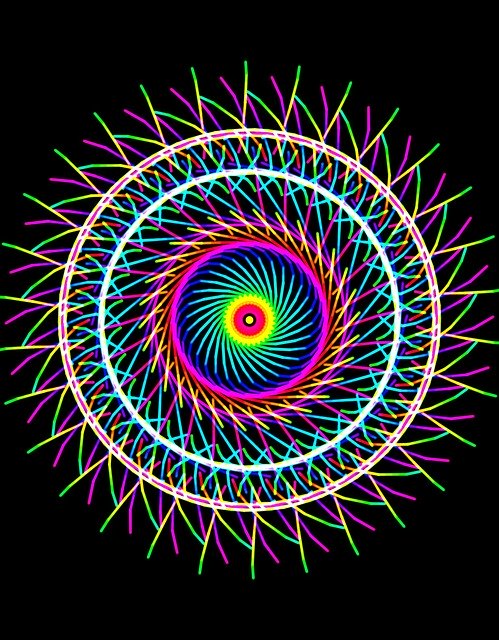 Free download Spirograph Colorful Circle Multi -  free illustration to be edited with GIMP free online image editor