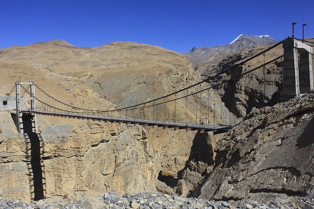 Free download Spiti Valley Bridge Nature -  free photo or picture to be edited with GIMP online image editor