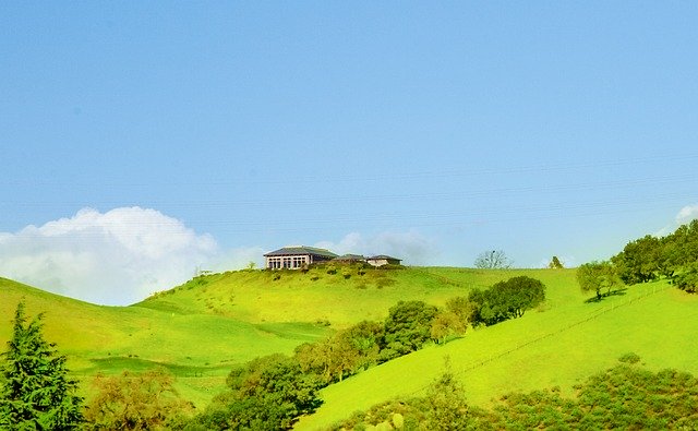 Free download Spring The Outskirts Hillside Blue -  free photo or picture to be edited with GIMP online image editor