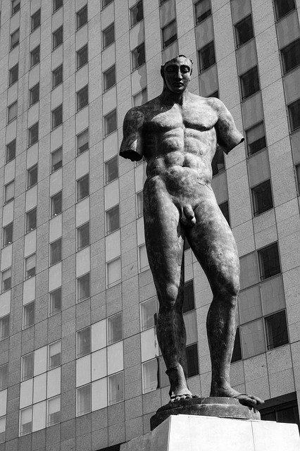 Free download Statue Man Black And White -  free photo or picture to be edited with GIMP online image editor