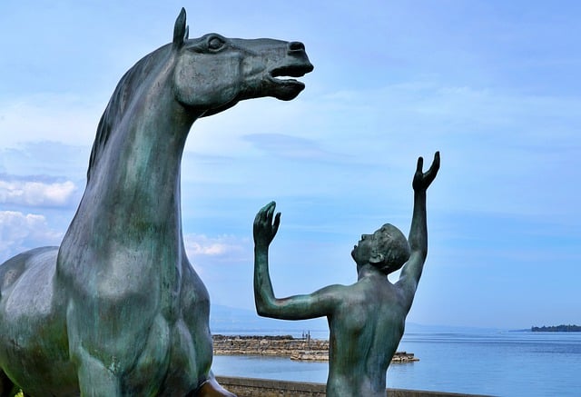 Free download statues horse man relationship free picture to be edited with GIMP free online image editor