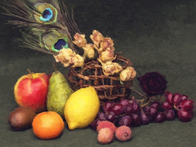 Free download Still Life Fruits Flowers Tropical -  free illustration to be edited with GIMP free online image editor