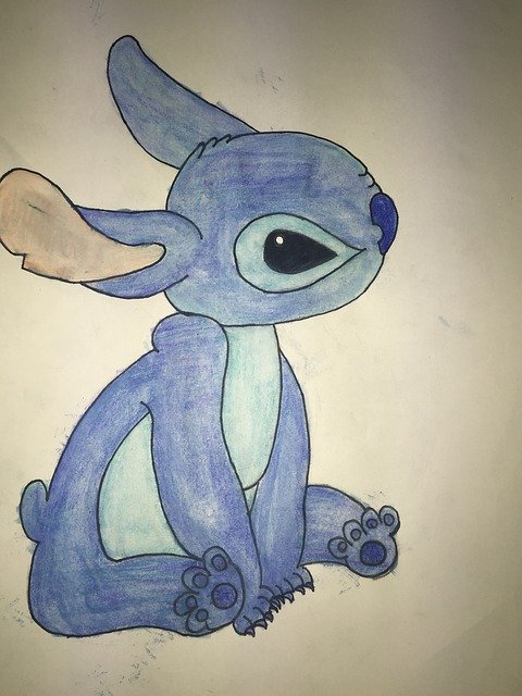 Stitch Cartoon Drawing by OffiDocs for office