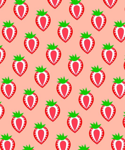 Free download Strawberry Pattern Cartoon -  free illustration to be edited with GIMP free online image editor