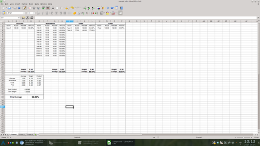 Free download Student Grade Calculator DOC, XLS or PPT template free to be edited with LibreOffice online or OpenOffice Desktop online