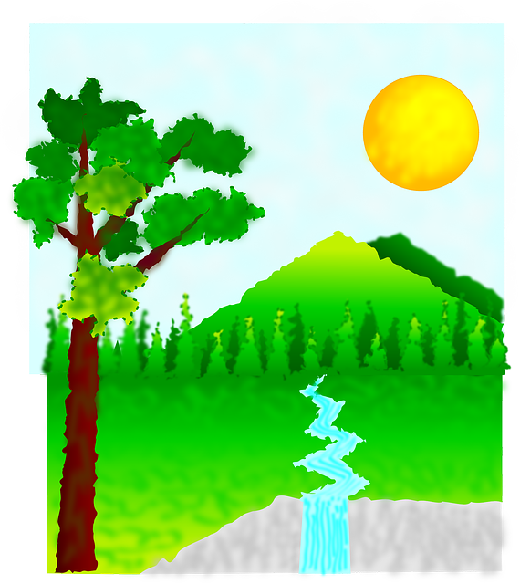 Free download Sun Mountain Water - Free vector graphic on Pixabay free illustration to be edited with GIMP free online image editor