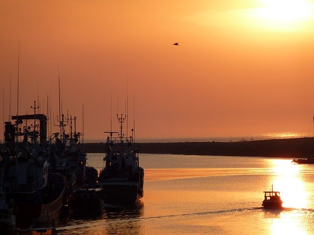 Free download Sunrise Fishing Boat -  free photo or picture to be edited with GIMP online image editor