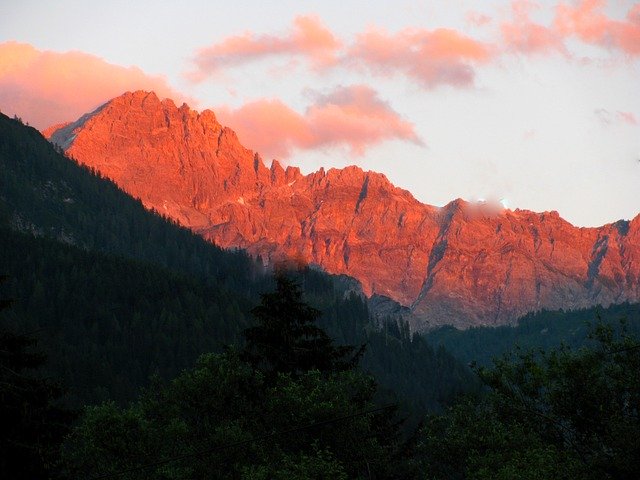 Free download Sunset Alpine Mountains -  free photo or picture to be edited with GIMP online image editor